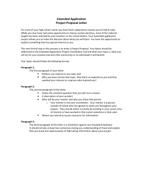 Formal Extended Application Project Proposal Letter Template