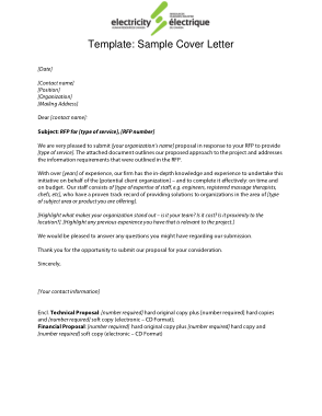 Project Proposal Cover Letter Template