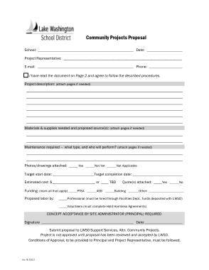 Community Project Proposal Form Template