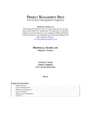 Free Project Management Proposal Sample Template