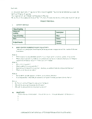 Organization Project Proposal Outline Sample Template