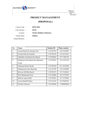 Project Management Proposal Sample Template