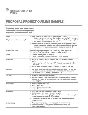 Proposal Project Outline Sample Template