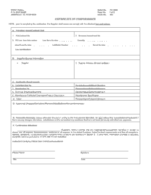 Sample Conformance Certificate Template