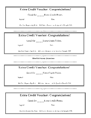 Extra Credit Voucher Congratulation Certificate Sample Template