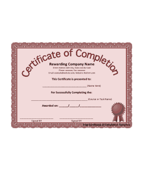 Graduation Completion Certificate Template