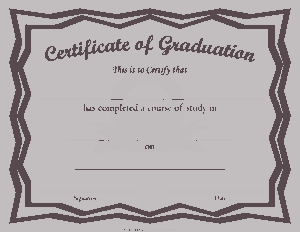 Sample Formal Graduation of Certificate Template