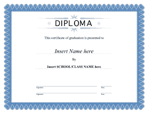 Student Diploma Graduation Certificate Template