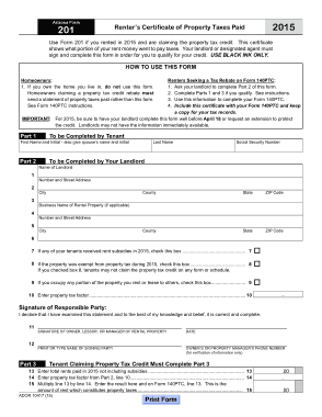 Tax Rent Certificate Form Template