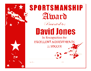 Football Sportsmanship Award Certificate Template