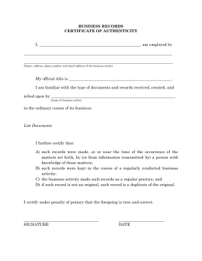 Free Download PDF Books, Business Certificate of Authenticity Form Template