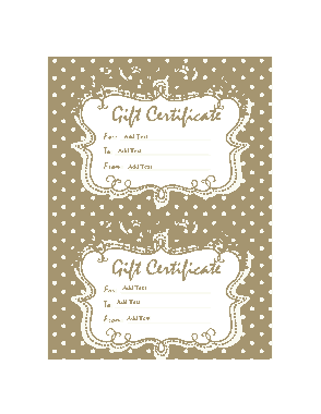 Blank Gift Certificates Free Template
