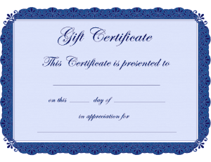 Gift Certificate For Free Template