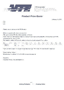 Product Price Quote Template