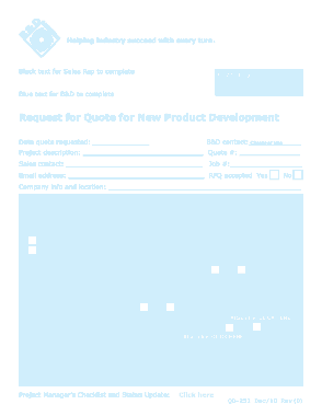 Request for New Product Quotation Template