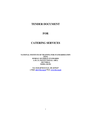 Catering Tender Services Quotation Template