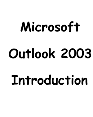 Free Download PDF Books, Microsoft Outlook 2003 Introduction