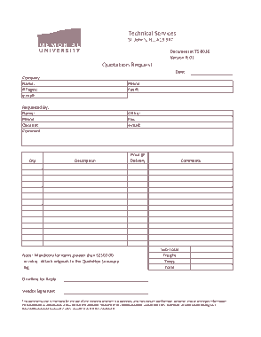 Technical Service Quotation Template