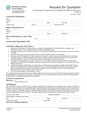 Project Construction Quotation Form Template