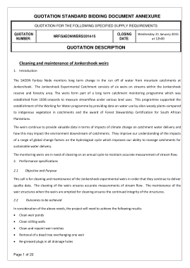 Supply Requirement Quotation Form Template