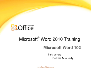 Free Download PDF Books, Microsoft Word 2010 Training