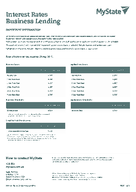 Business Interest Rate Quote Template
