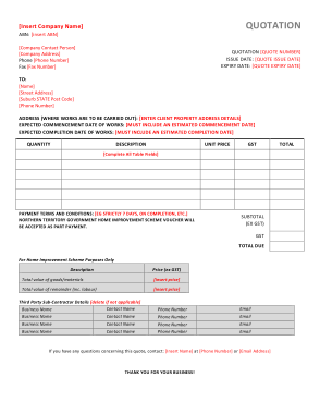 Formal Business Quotation Template