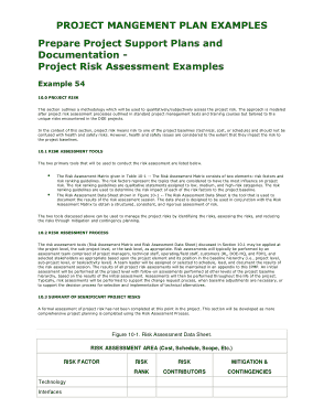 Project Risk Management Plan And Assesment Example Template