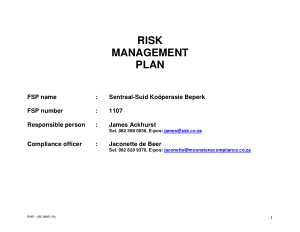 Risk Management Plan Free Template