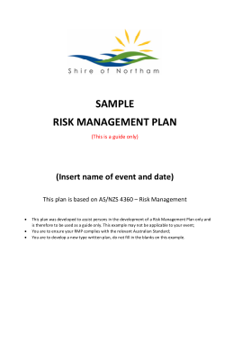 Risk Management Plan Guide Only Template