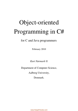 Object Oriented Programming In C# For C And Java Programmers