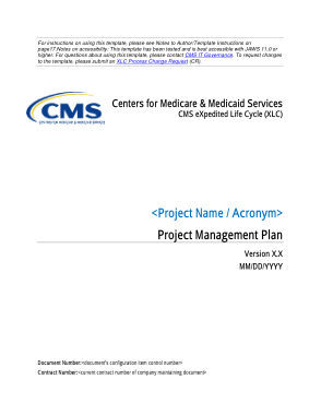 Centers for Medicare and Medicaid Services Project Management Template