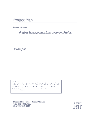 IT Project Management Improvement Plan Sample Template