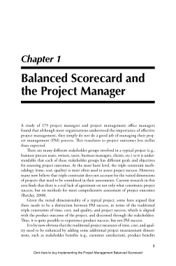 Project Management Scorecard Template