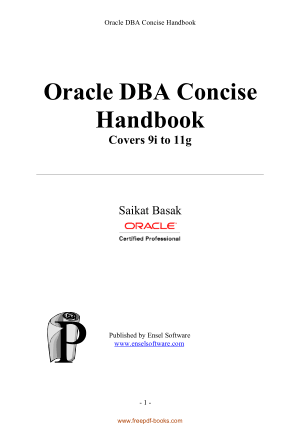 Oracle Dba Concise Handbook