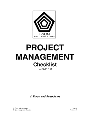 Project Management Task Checklist Template