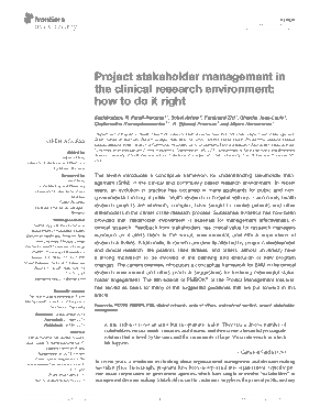 Project Stakeholder Management In Clinical Research Environment Template
