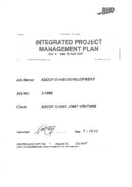 Sample Integrated Project Management Plan Template