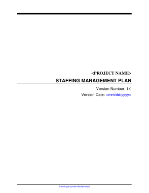 Staffing Project Management Plan In Word Template