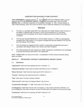 Construction Manager At Risk Contract Template