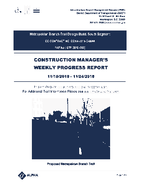 Construction Managers Weekly Progress Report Template