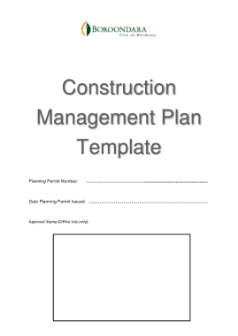 Standard Construction Management Plan Template