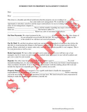 Sample Property Management Introduction Letter Template