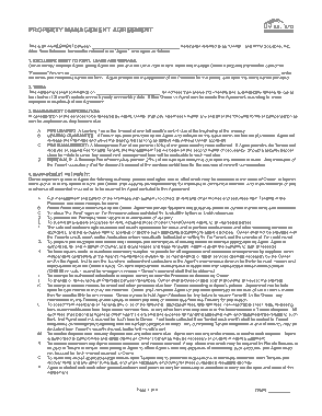 Printable Property Management Agreement Contract Template