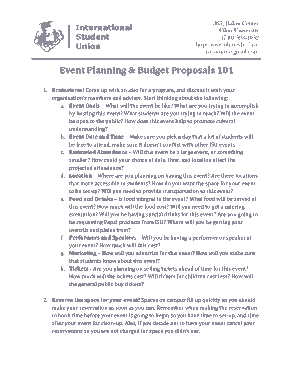 Event Planning and Budget Proposal Template