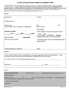 Free Layoff Notice Form Template