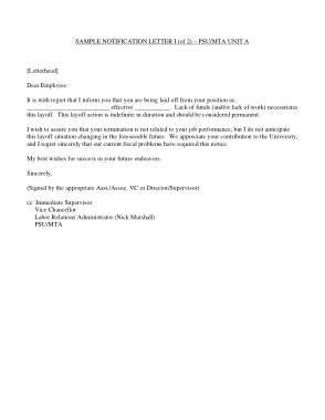 Sample Layoff Notification Letter Template