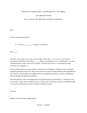 Employee Notice of Termination of Employment Template