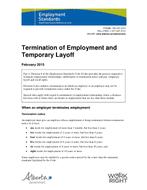 Employee Termination Notice Template
