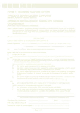 Landlord Notice of Termination Template